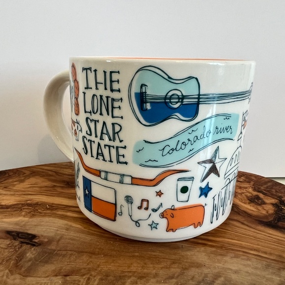 Starbucks Texas Mug Been There Series Lone Star State 14 OZ Ceramic Peach - EUC - Picture 4 of 10